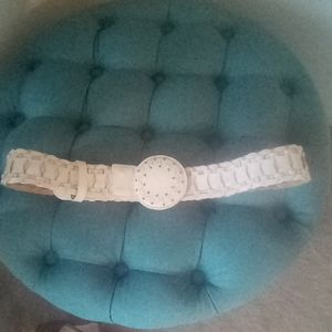NWT White Leather Boho Hippie Belt